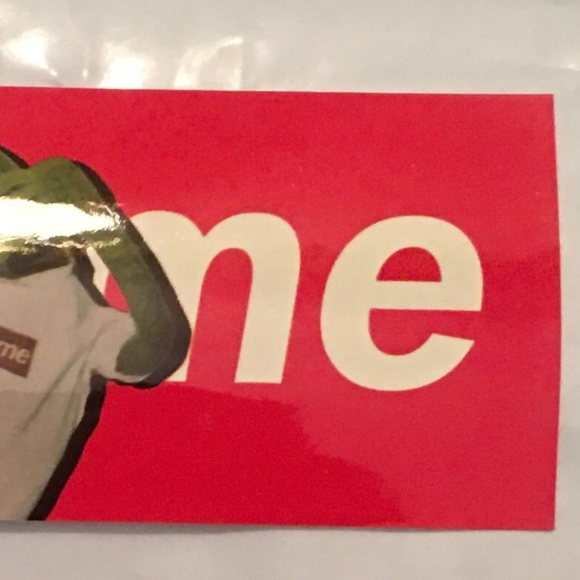 Supreme Red Kermit Box Logo Sticker - Picture 7 of 7